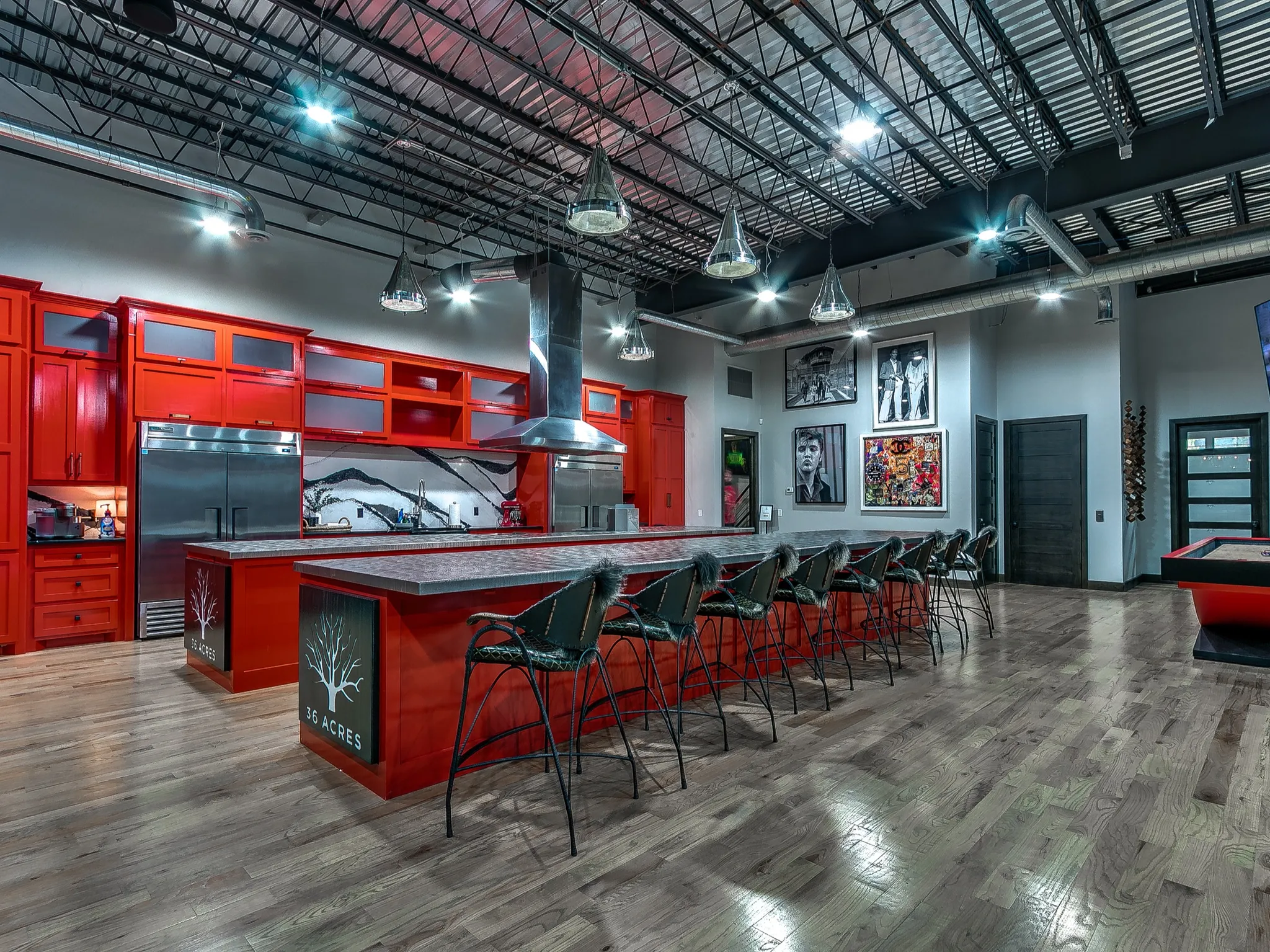 Entertainment kitchen and bar setup