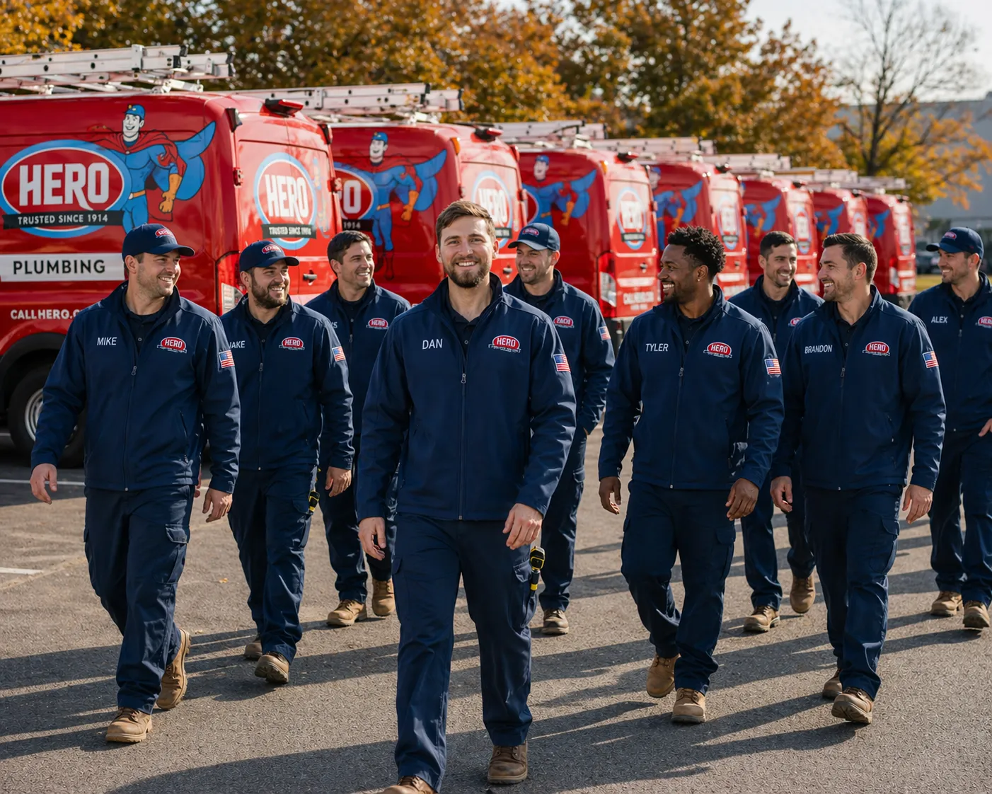 Hero Home Services team and fleet